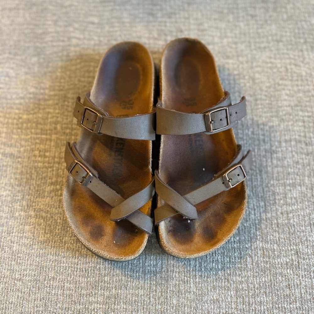Birkenstock Brown Sandals Two-Strap Cork Footbed